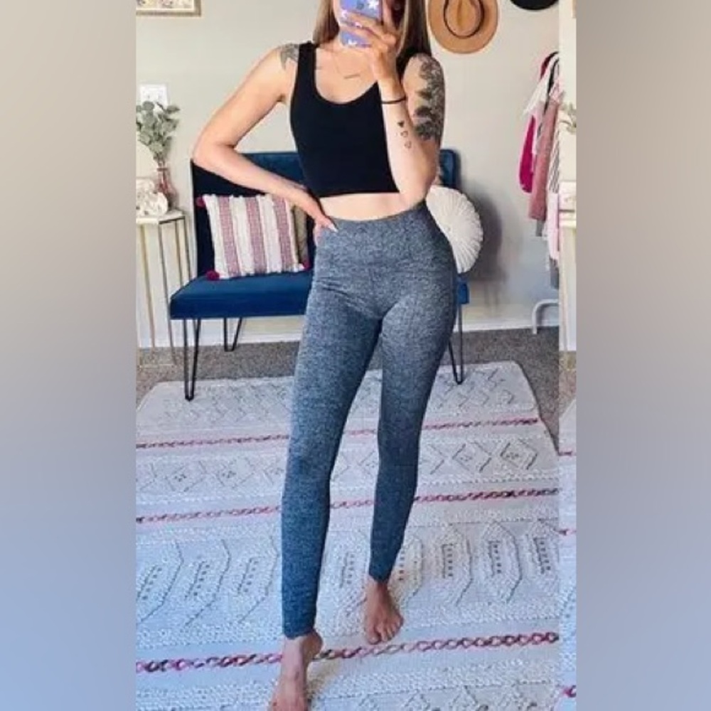 ATHLETA‎ HERRINGBONE METRO HIGH WAISTED LEGGING BLUE